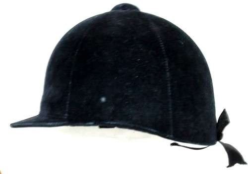 Riding Helmet Equestrian Blue Velvet. Size 6